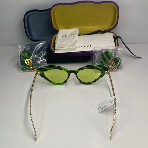 💯- New Authentic GG0978s 006 GUCCI Zebra-print cat-eye sunglasses - Picture 8 of 17